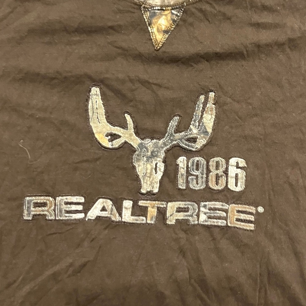 Buckhorn River T-Shirt Mens Size XL Brow Realtree Camo Graphic Deer Skull Cotton